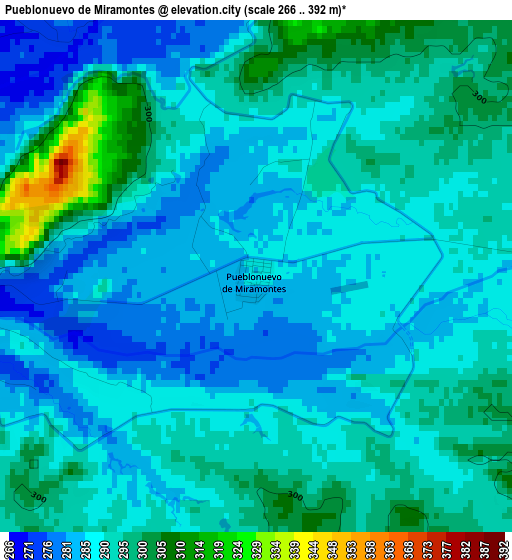 Pueblonuevo de Miramontes elevation map