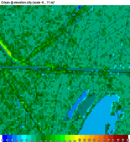 Crișan elevation map