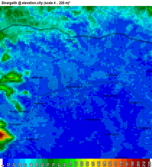 Sinargalih elevation map