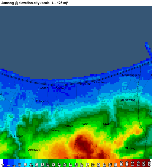 Jamong elevation map