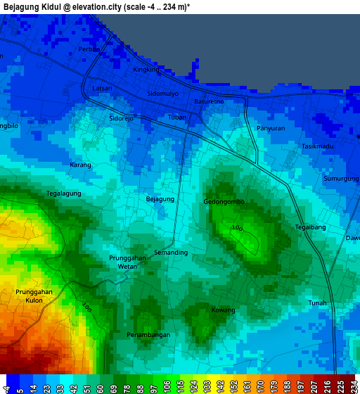 Bejagung Kidul elevation map