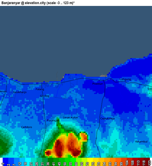 Banjaranyar elevation map