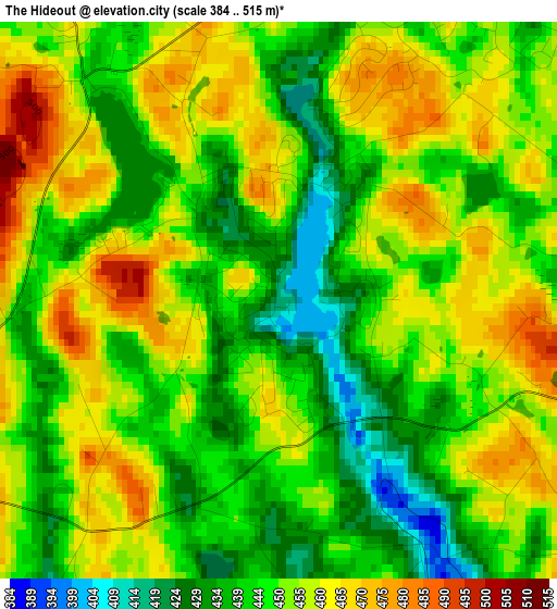 The Hideout elevation map