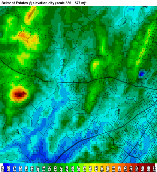 Belmont Estates elevation map