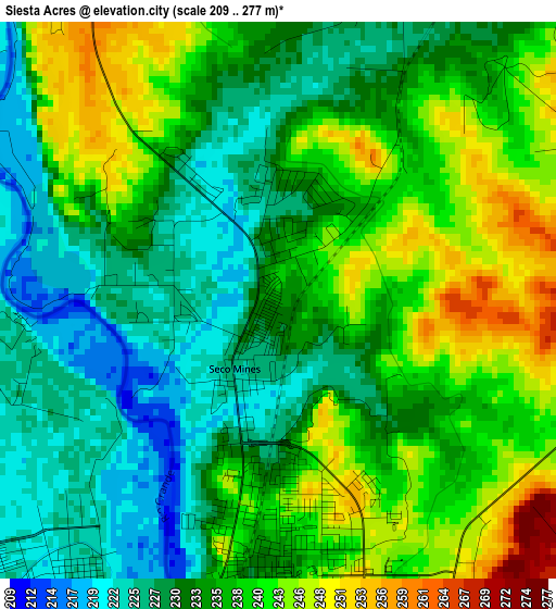 Siesta Acres elevation map