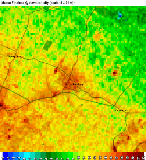 Massa Finalese elevation map