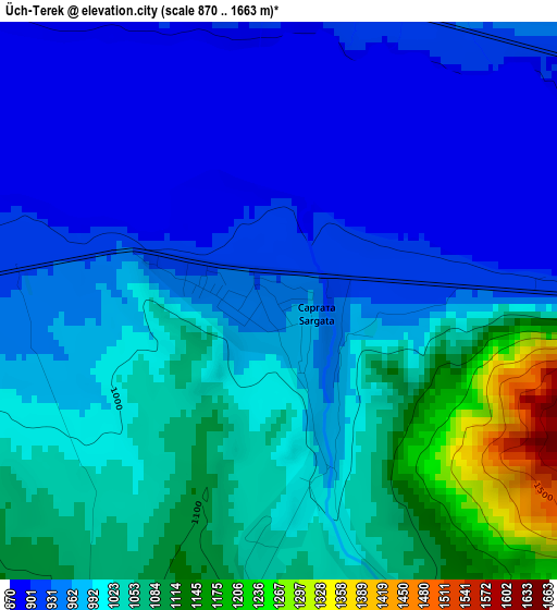 Üch-Terek elevation map