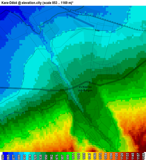 Kara-Dëbë elevation map