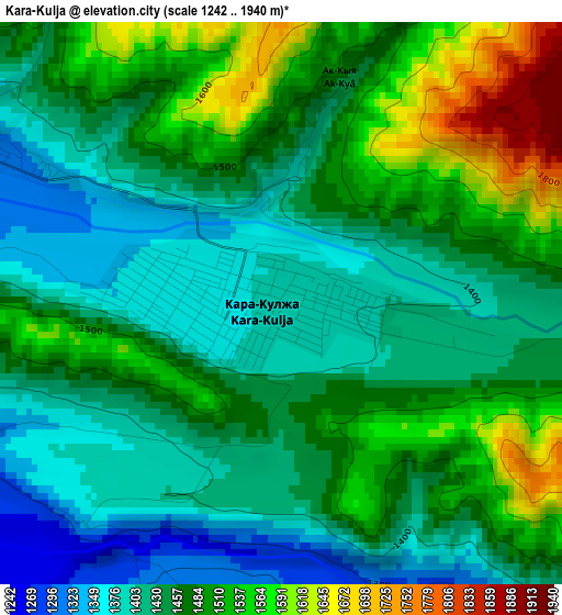 Kara-Kulja elevation map