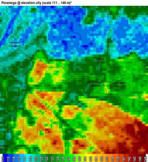 Peramoga elevation map