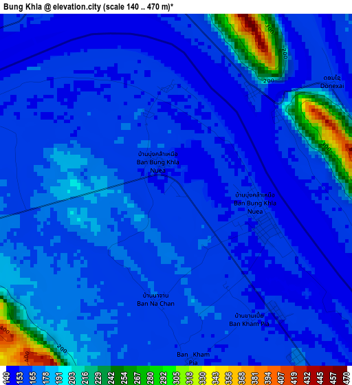 Bung Khla elevation map