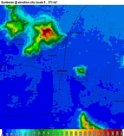 Sumberan elevation map