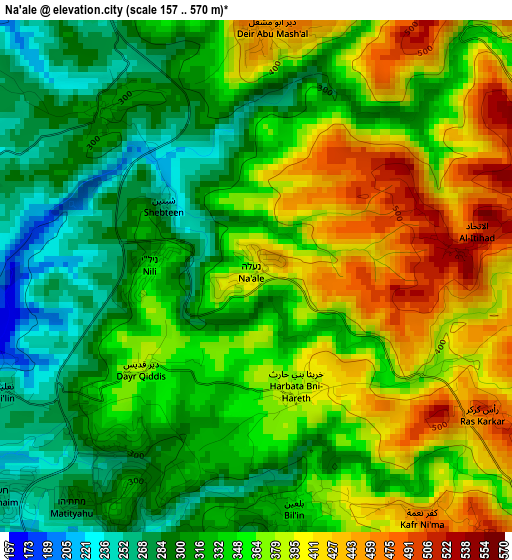 Na'ale elevation map