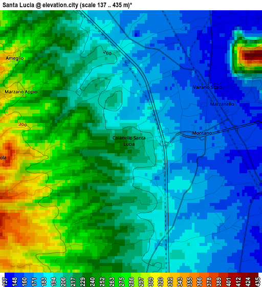 Santa Lucia elevation map