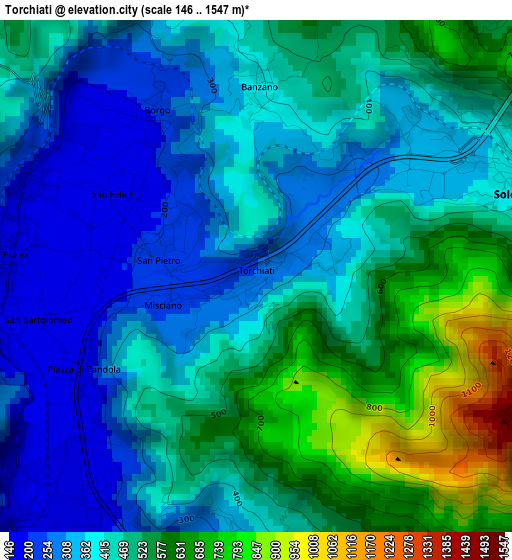 Torchiati elevation map