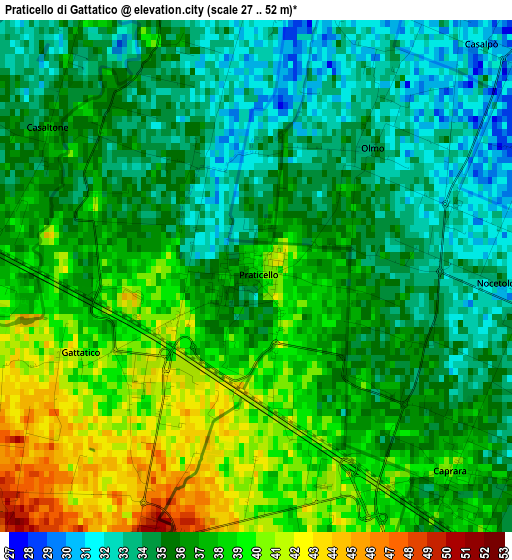 Praticello di Gattatico elevation map