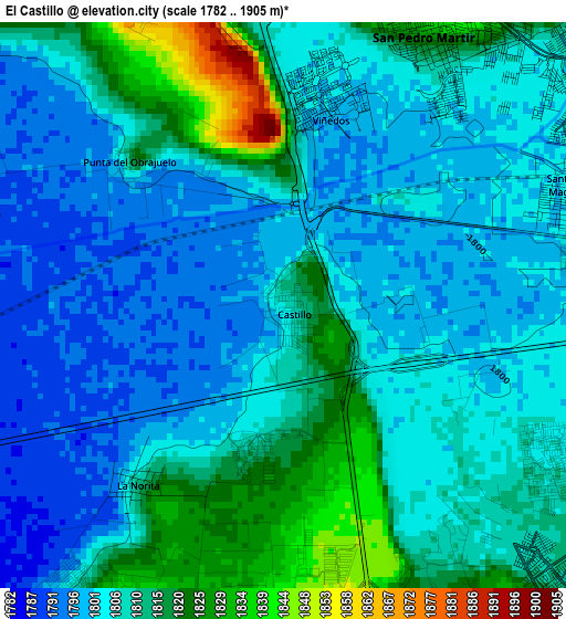 El Castillo elevation map