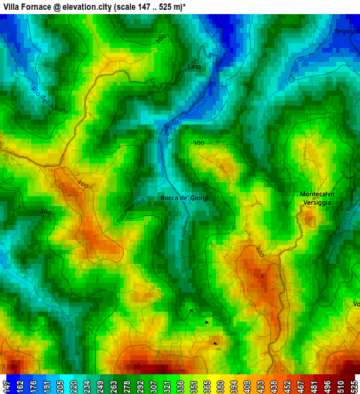 Villa Fornace elevation map