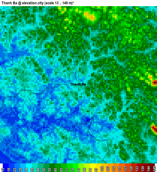 Thanh Ba elevation map