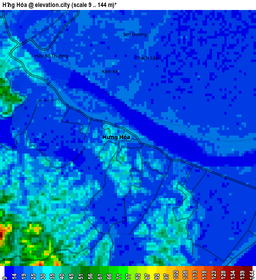 Hưng Hóa elevation map