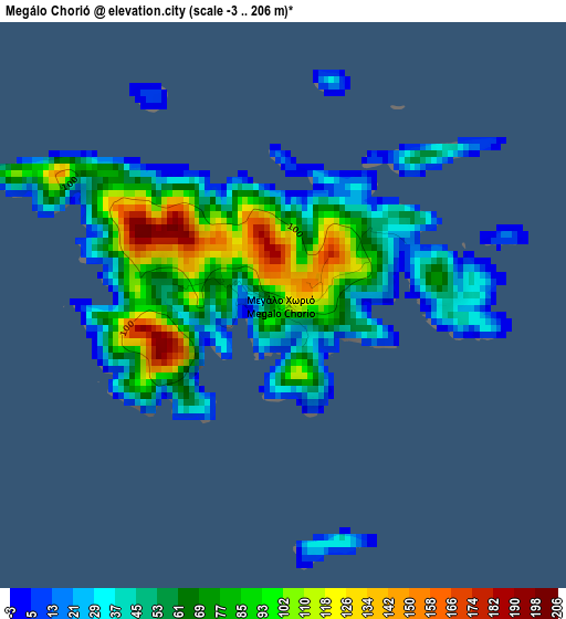 Megálo Chorió elevation map