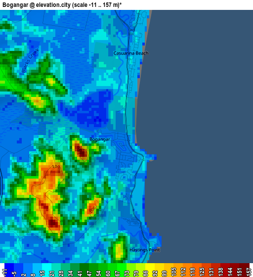 Bogangar elevation map