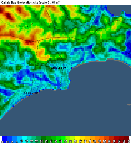 Callala Bay elevation map