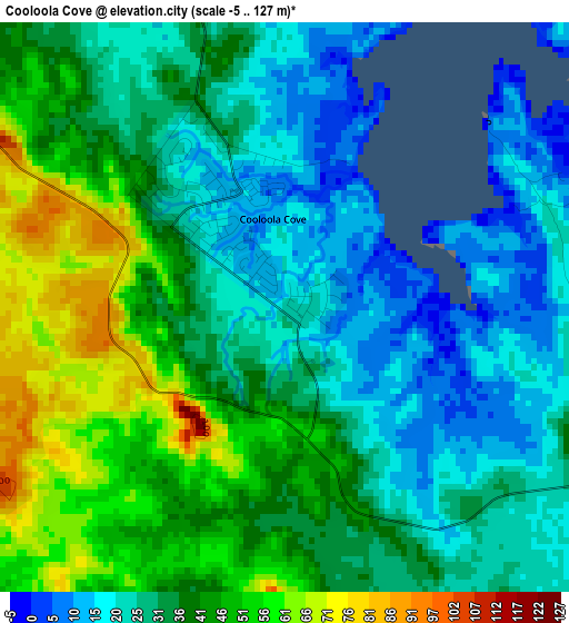 Cooloola Cove elevation map