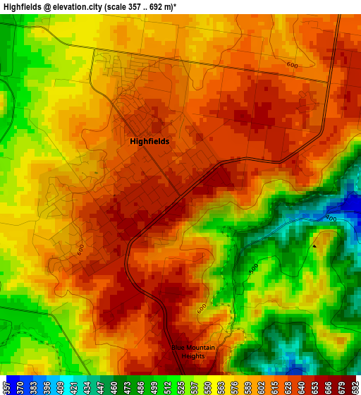 Highfields elevation map