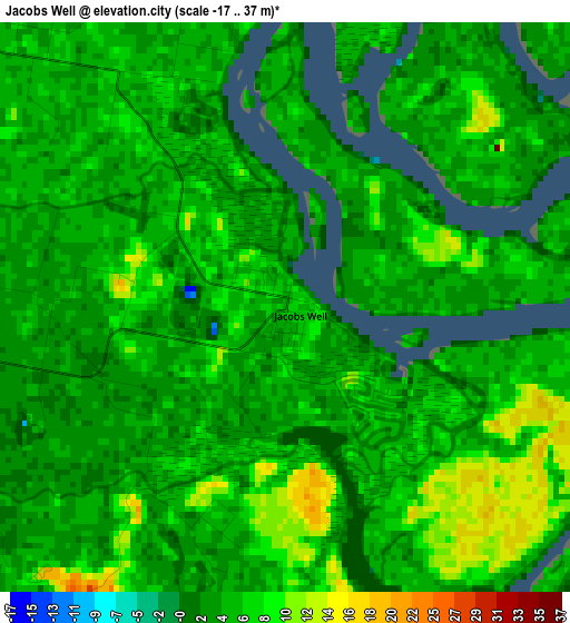 Jacobs Well elevation map