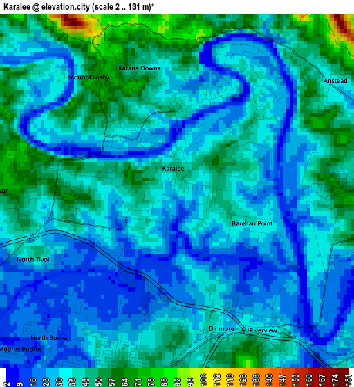 Karalee elevation map