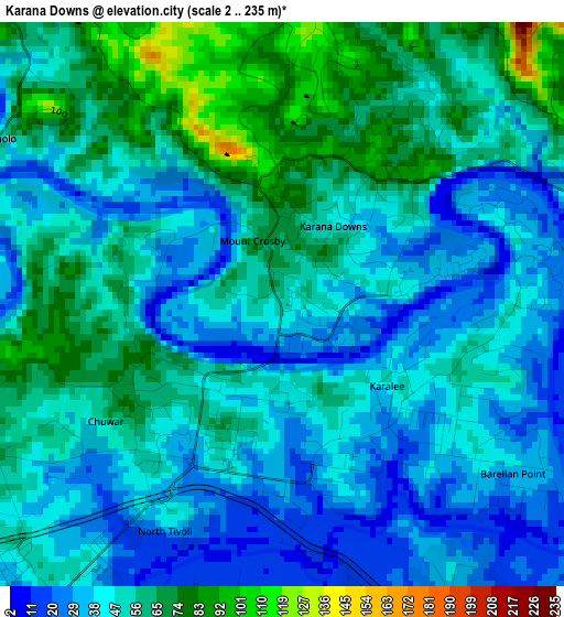 Karana Downs elevation map