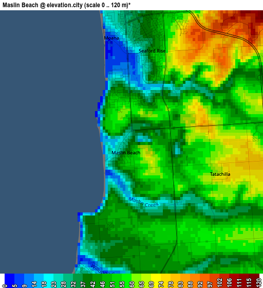 Maslin Beach elevation map