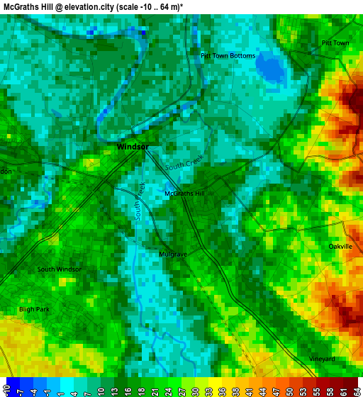 McGraths Hill elevation map