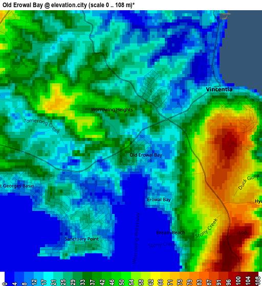 Old Erowal Bay elevation map