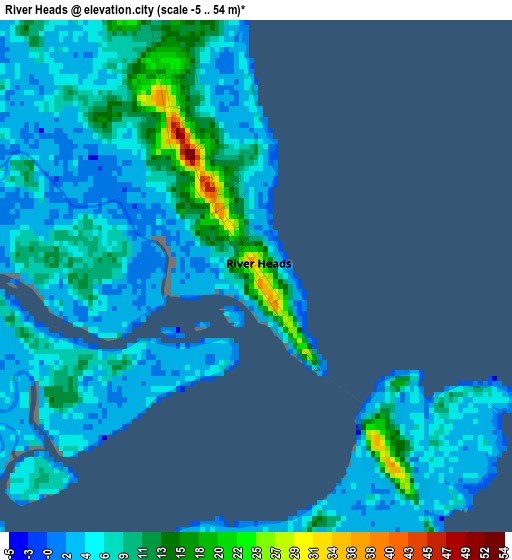 River Heads elevation map