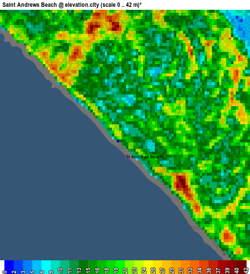 Saint Andrews Beach elevation map