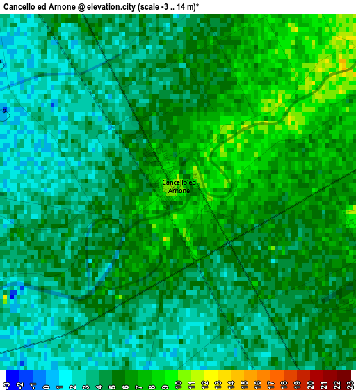 Cancello ed Arnone elevation map