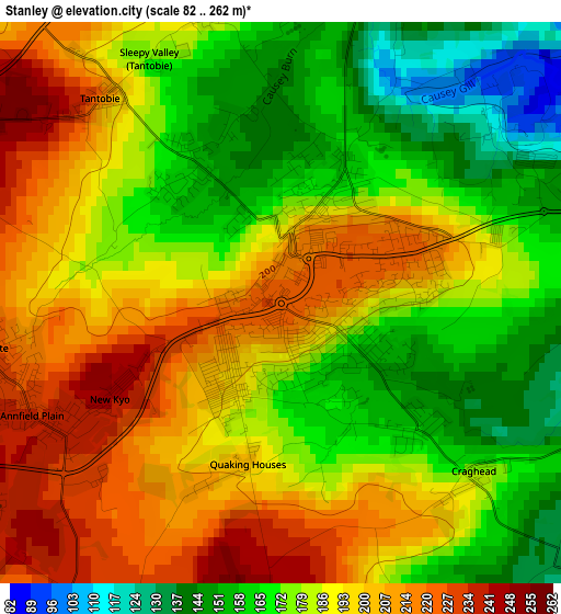 Stanley elevation map