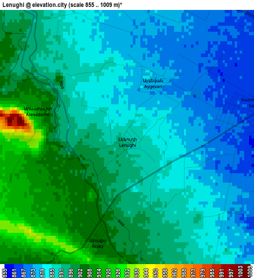 Lenughi elevation map