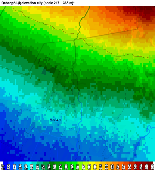 Qabaqçöl elevation map