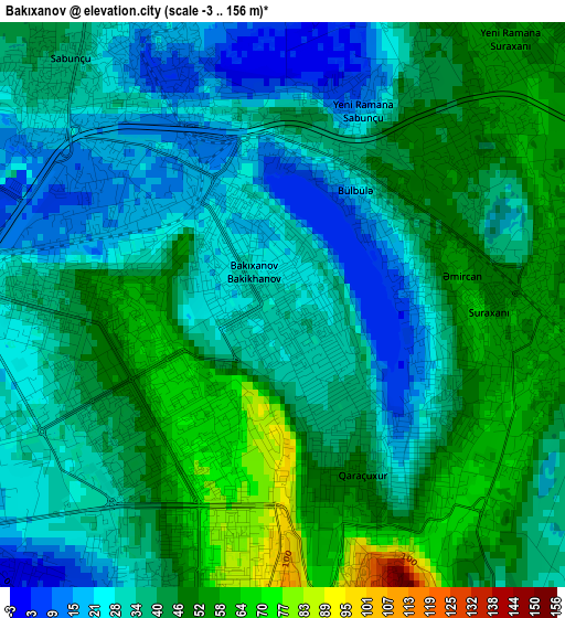 Bakıxanov elevation map