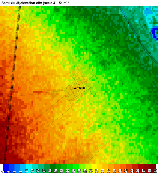 Samuxlu elevation map