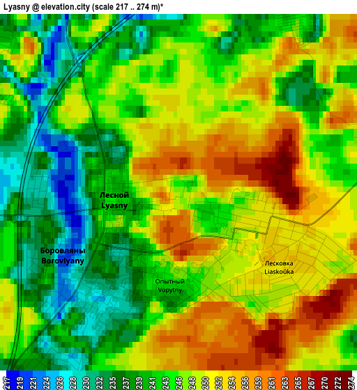 Lyasny elevation map