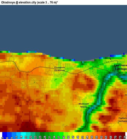 Otradnoye elevation map