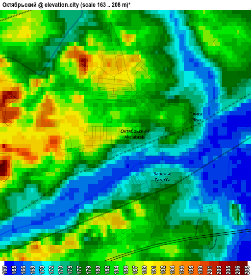 Октябрьский elevation map