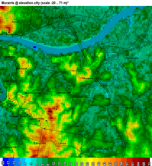 Murarrie elevation map