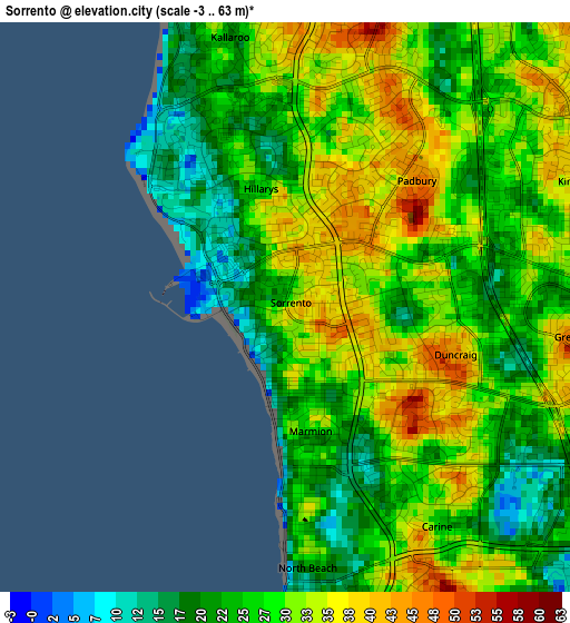 Sorrento elevation map