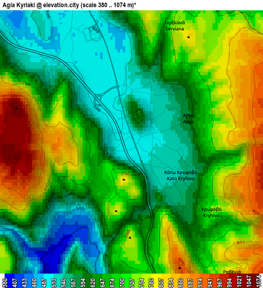 Agía Kyriakí elevation map