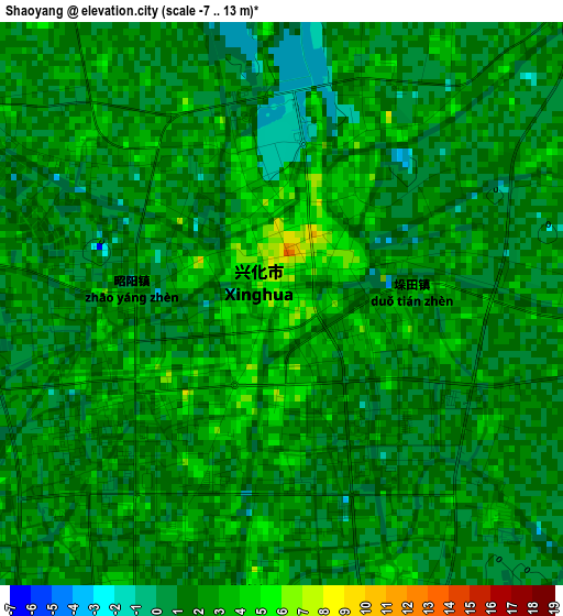 Shaoyang elevation map